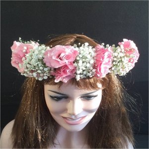 זר לראש בורוד ולבן