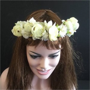 זר לראש ממשי בלבן